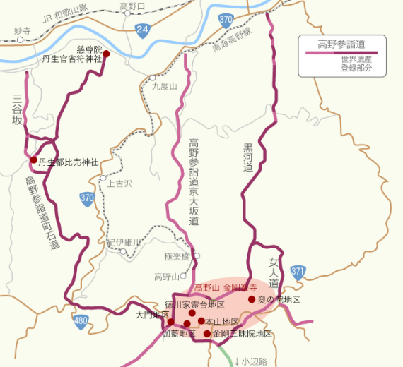 熊野三山を繋ぐ古道マップ